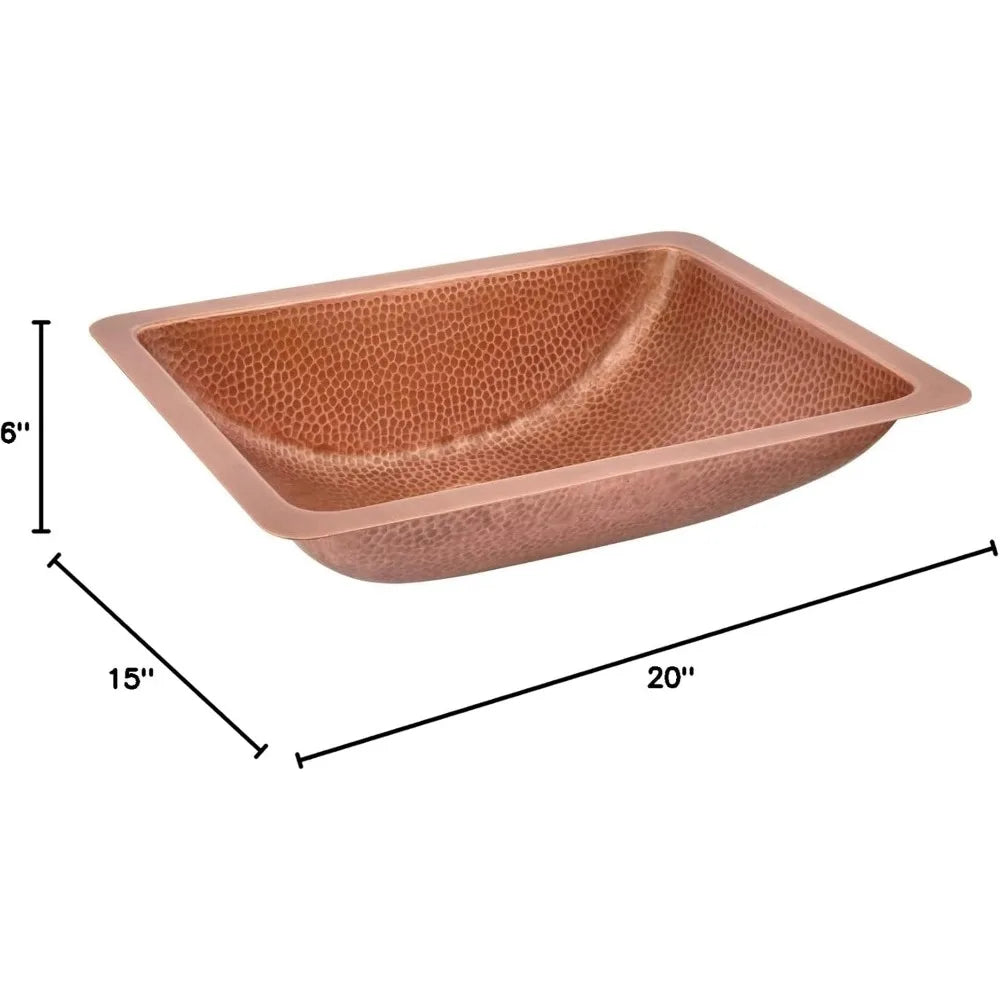 Hammered Copper Undermount Bathroom Sink