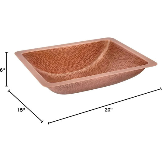 Hammered Copper Undermount Bathroom Sink