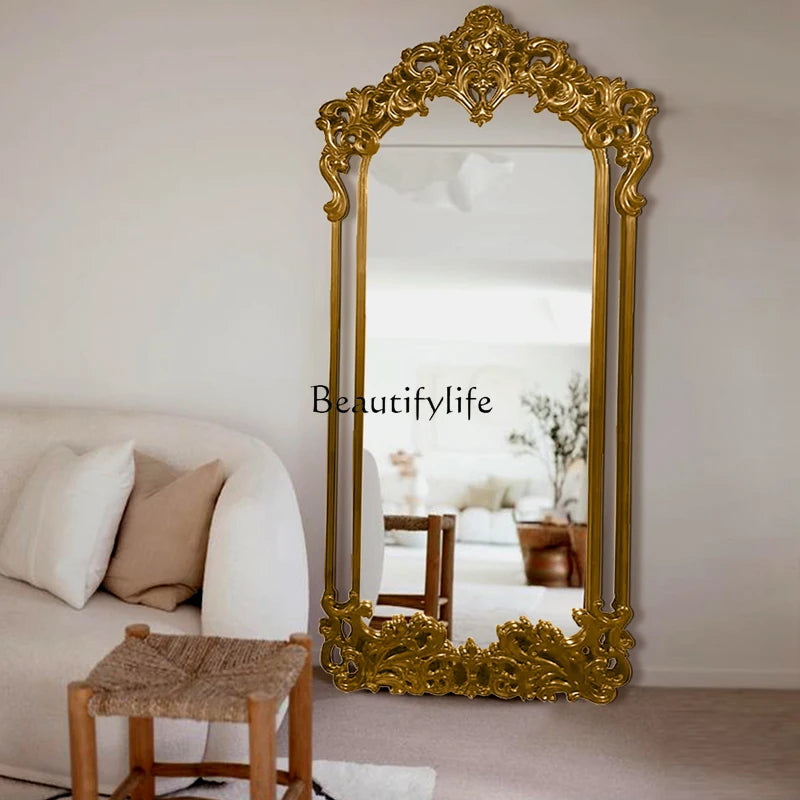 French retro carved large mirror