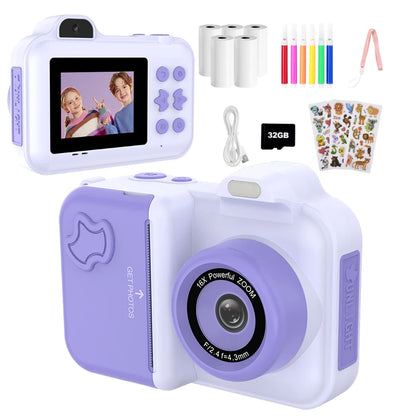 Kids Instant Print Camera Mini Digital Photo Camera Photograph Video Record Camera Toys Birthday Gifts For Children