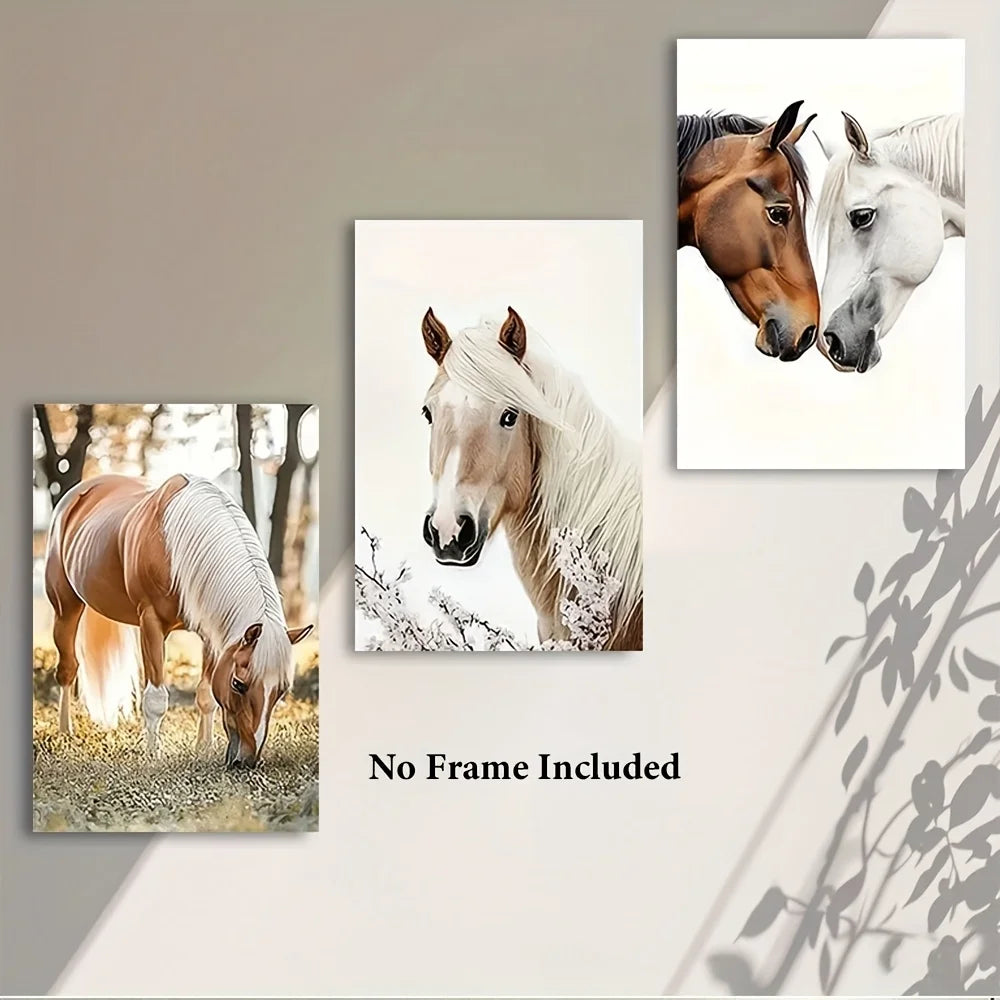 Graceful horses in nature