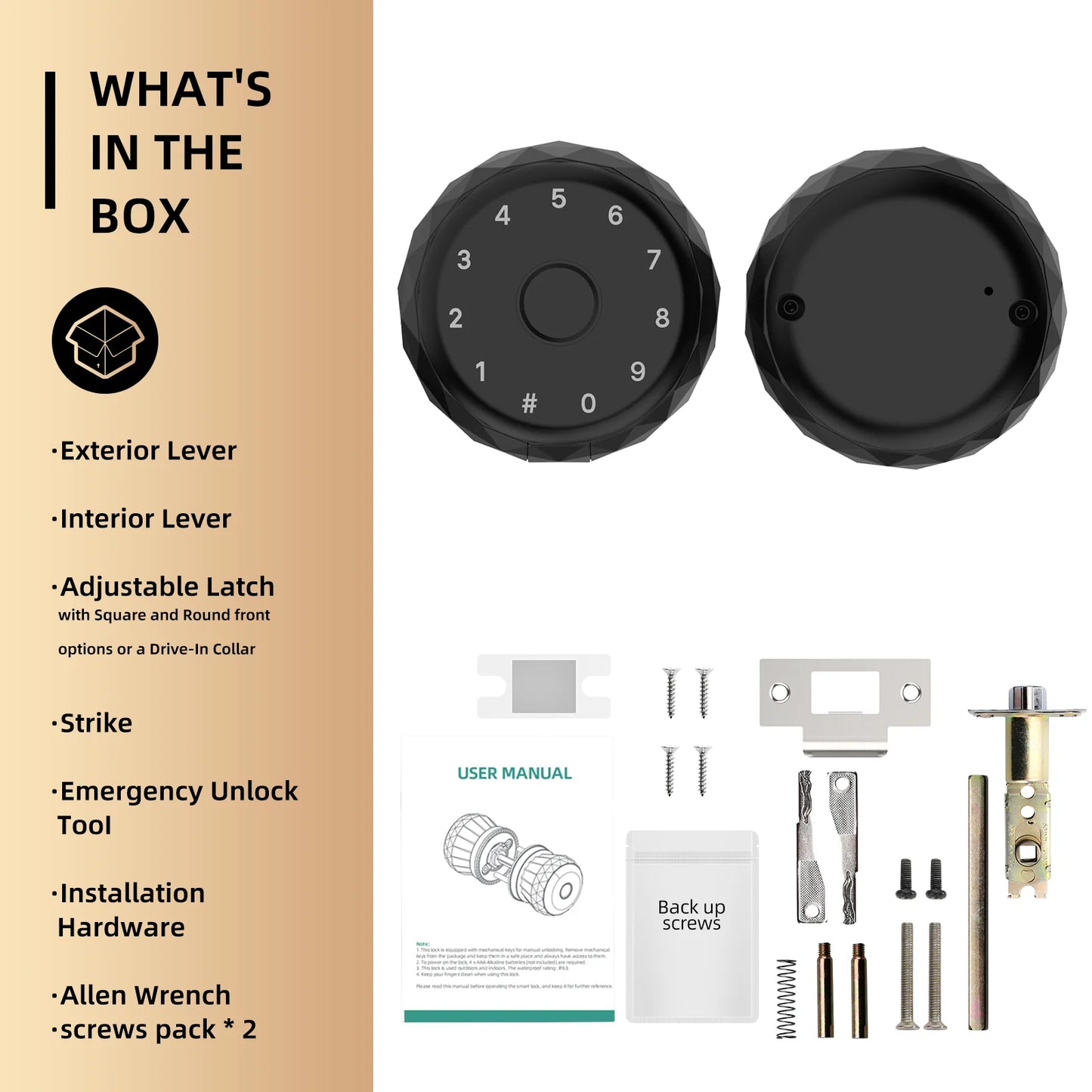 Viladepot Smart Lock Fingerprint Door Lock App Control Passcode Unlock Electronic Touchscreen Keypad Indoor