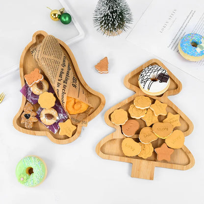 Christmas Tray Wooden Tree or Bell