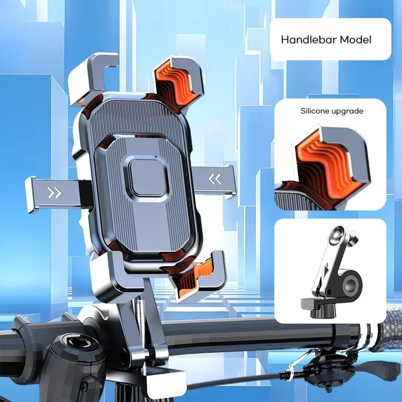 Bike Phone Holder Cellphone Handlebar Mount Universal Non-slip Bicycle phone Stand Shockproof Bracket GPS Motorcycle Support