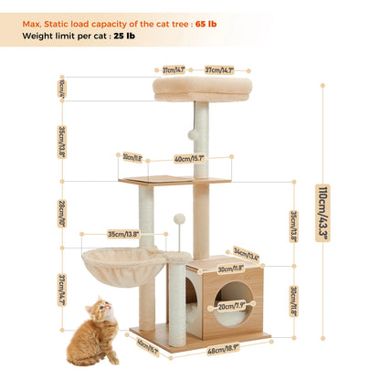 Modern Cat Tree for Indoor Cats