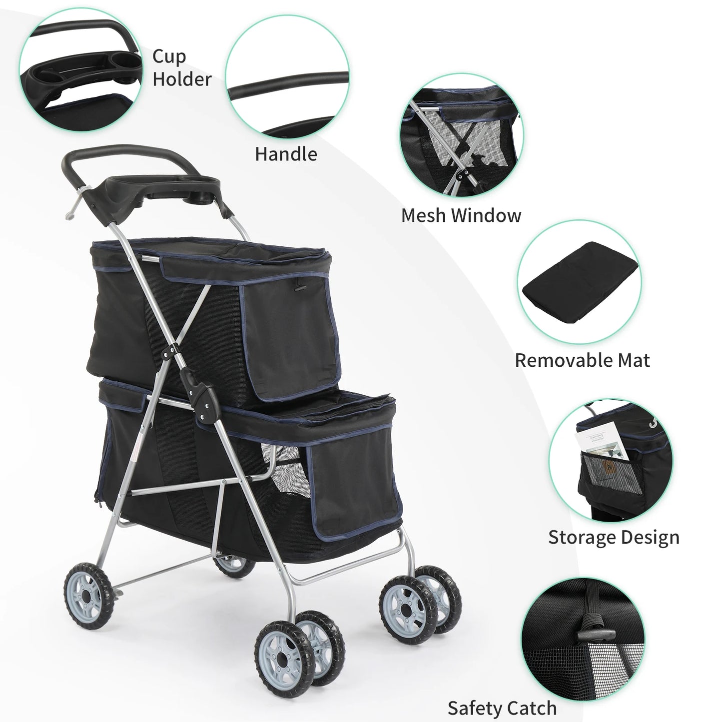 Pet Stroller for 2 Dogs/Cats