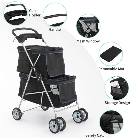 Pet Stroller for 2 Dogs/Cats