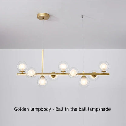 Modern Glass Ball Ceiling Chandelier for Table Dining Living Room Kitchen Island Pendant Lamp Home Decor Indoor Lighting Fixture
