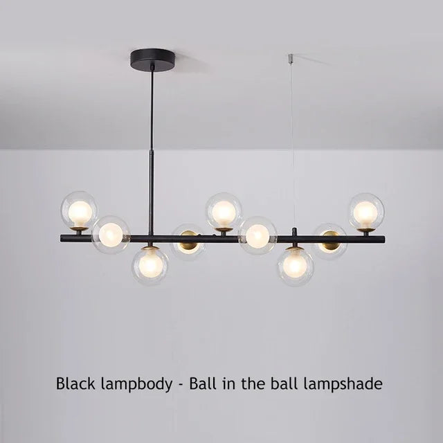 Modern Glass Ball Ceiling Chandelier for Table Dining Living Room Kitchen Island Pendant Lamp Home Decor Indoor Lighting Fixture