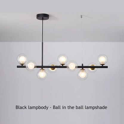 Modern Glass Ball Ceiling Chandelier for Table Dining Living Room Kitchen Island Pendant Lamp Home Decor Indoor Lighting Fixture