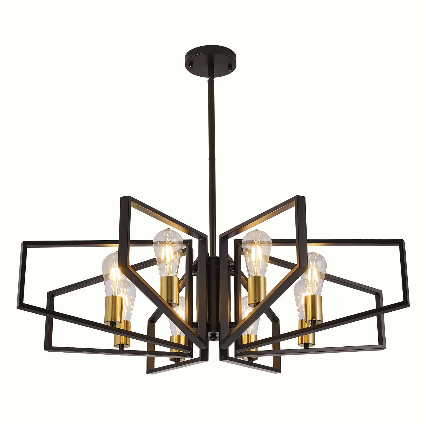Modern 8-Light Geometric Chandelier