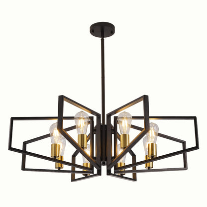 Modern 8-Light Geometric Chandelier