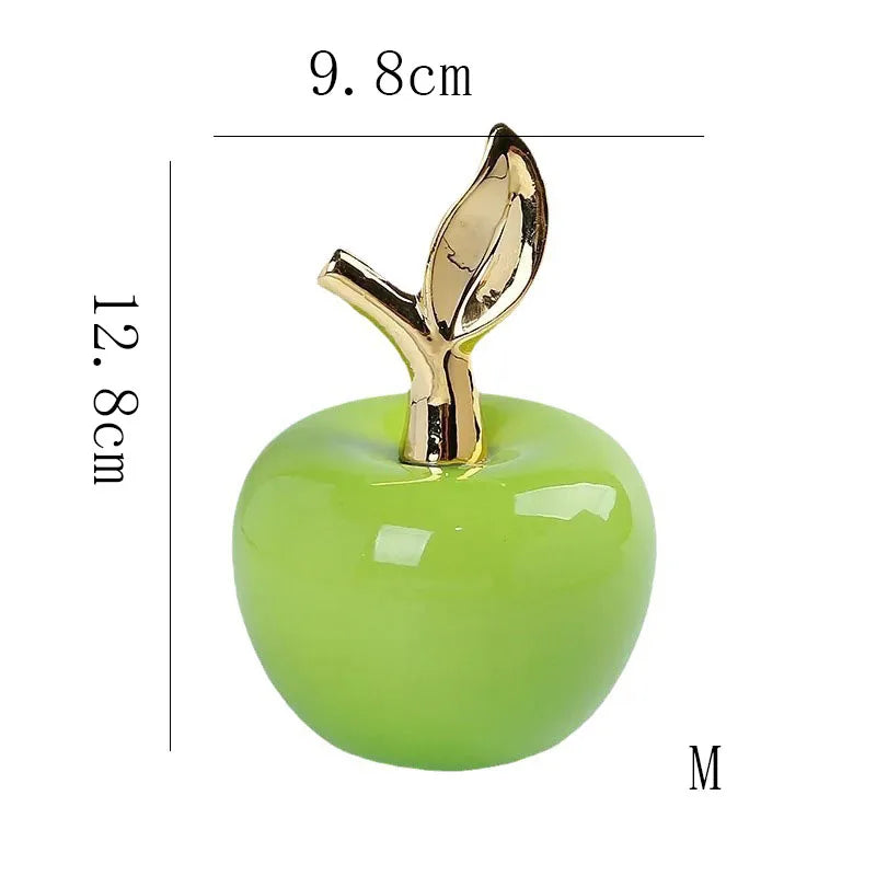 Creative Apple Decorative Items Gilded Ceramic Fruit Craft Living Room Office Desk Apple Sculpture Decorative Items Home Decor
