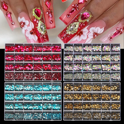 1 box of multi -shaped 3D nail diamond kits