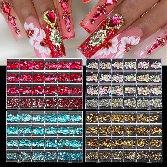 1 box of multi -shaped 3D nail diamond kits