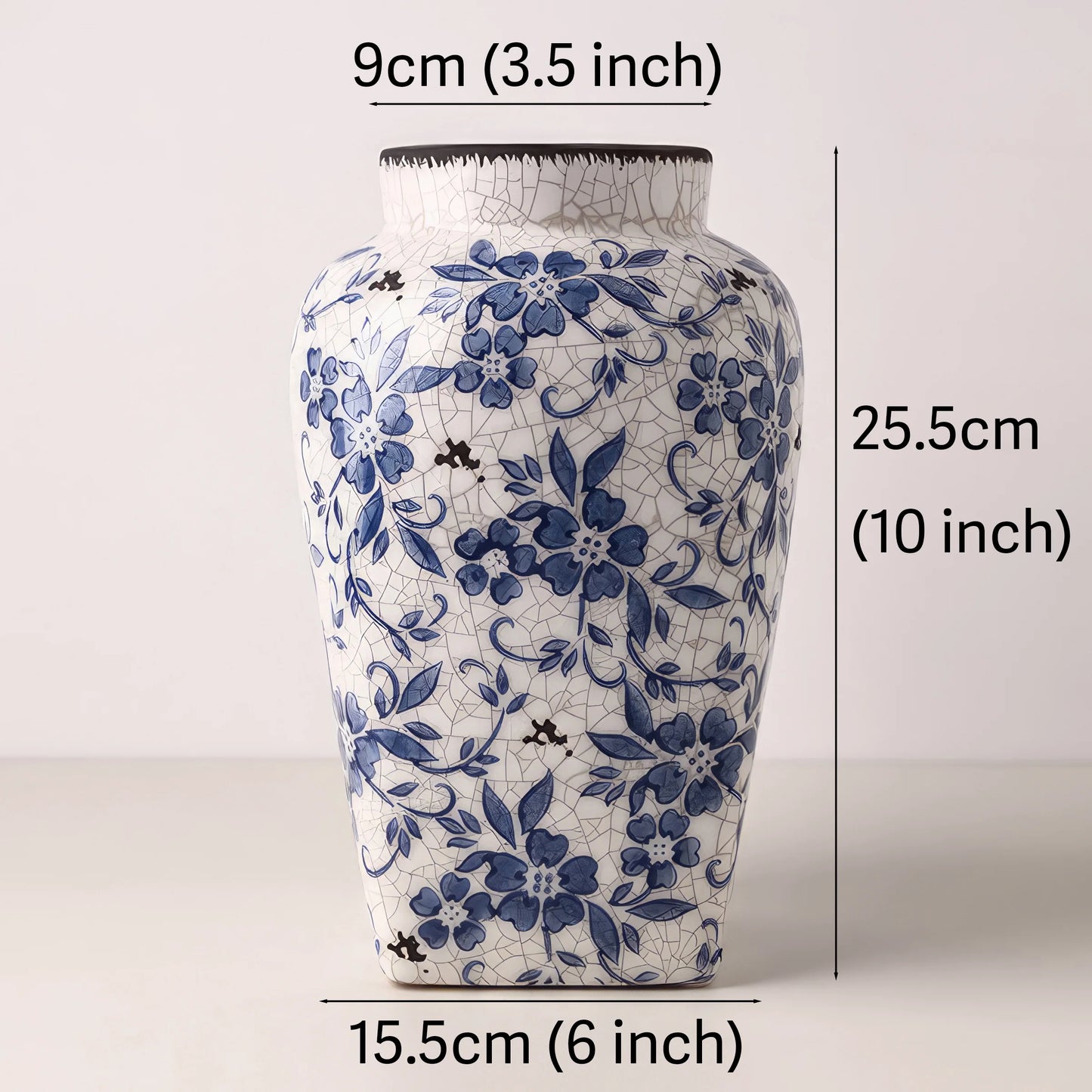 Vintage Ice Crackle Blue Flower Vase