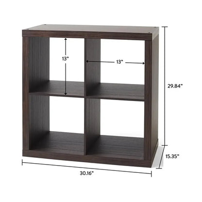 4-Cube Storage Organizer Tobacco Oak
