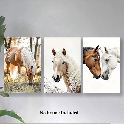 Graceful horses in nature