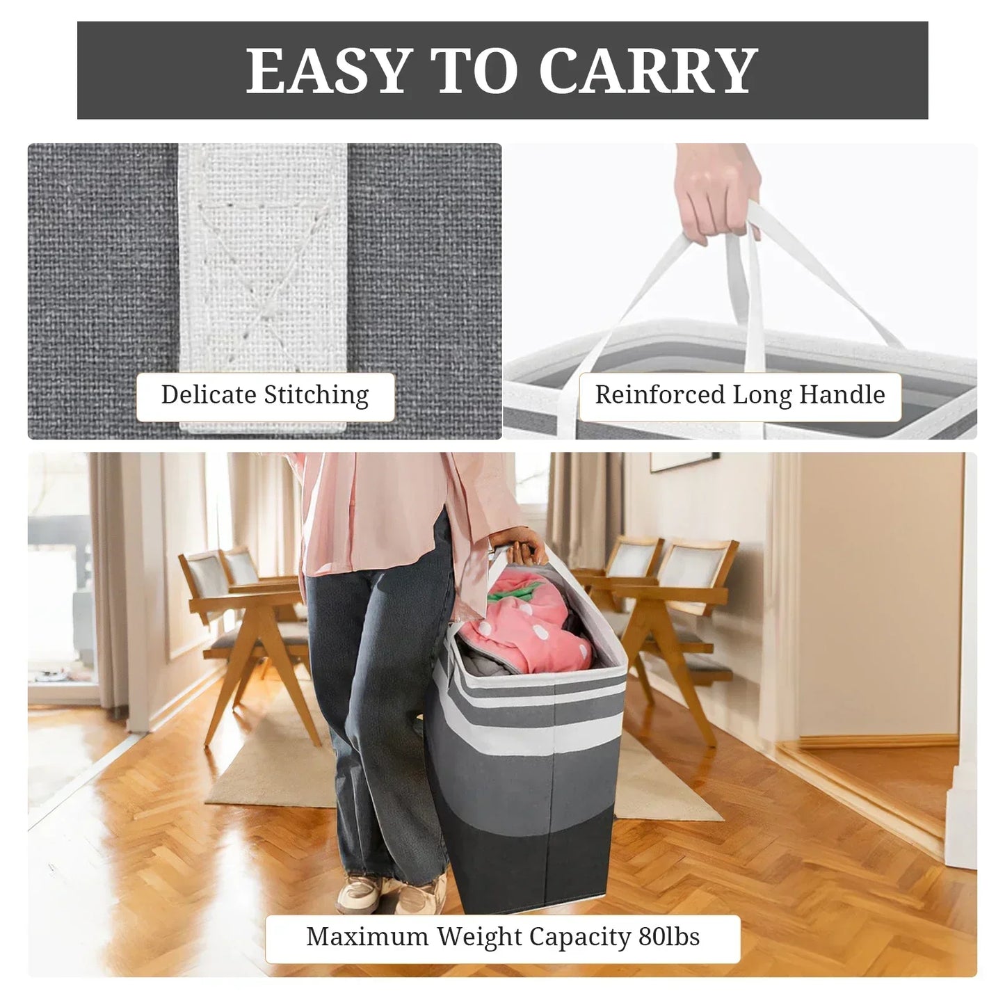 2-Piece Large Laundry Basket Set