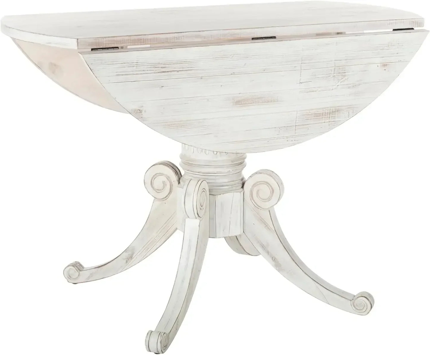 （XMSJ-Hot）Forest Traditional Antique White Drop Leaf Dining Table