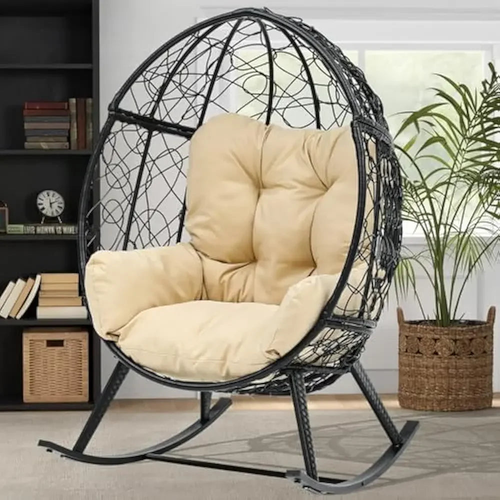 Wicker Rocking Egg Chair