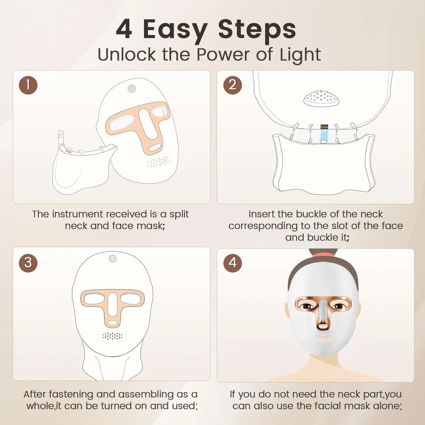Red Light Therapy Mask for Face & Neck