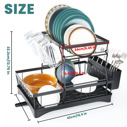 Large 2-tier dish drying rack f