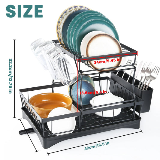Large 2-tier dish drying rack f