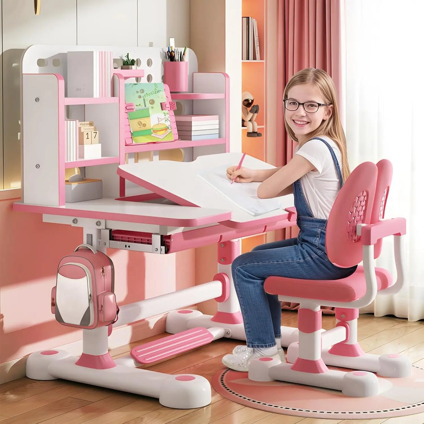 Kids Functional Desk and Chair Set