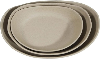 Ceramic Fruit Plate with Bamboo Frame,