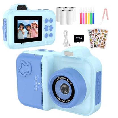 Kids Instant Print Camera Mini Digital Photo Camera Photograph Video Record Camera Toys Birthday Gifts For Children