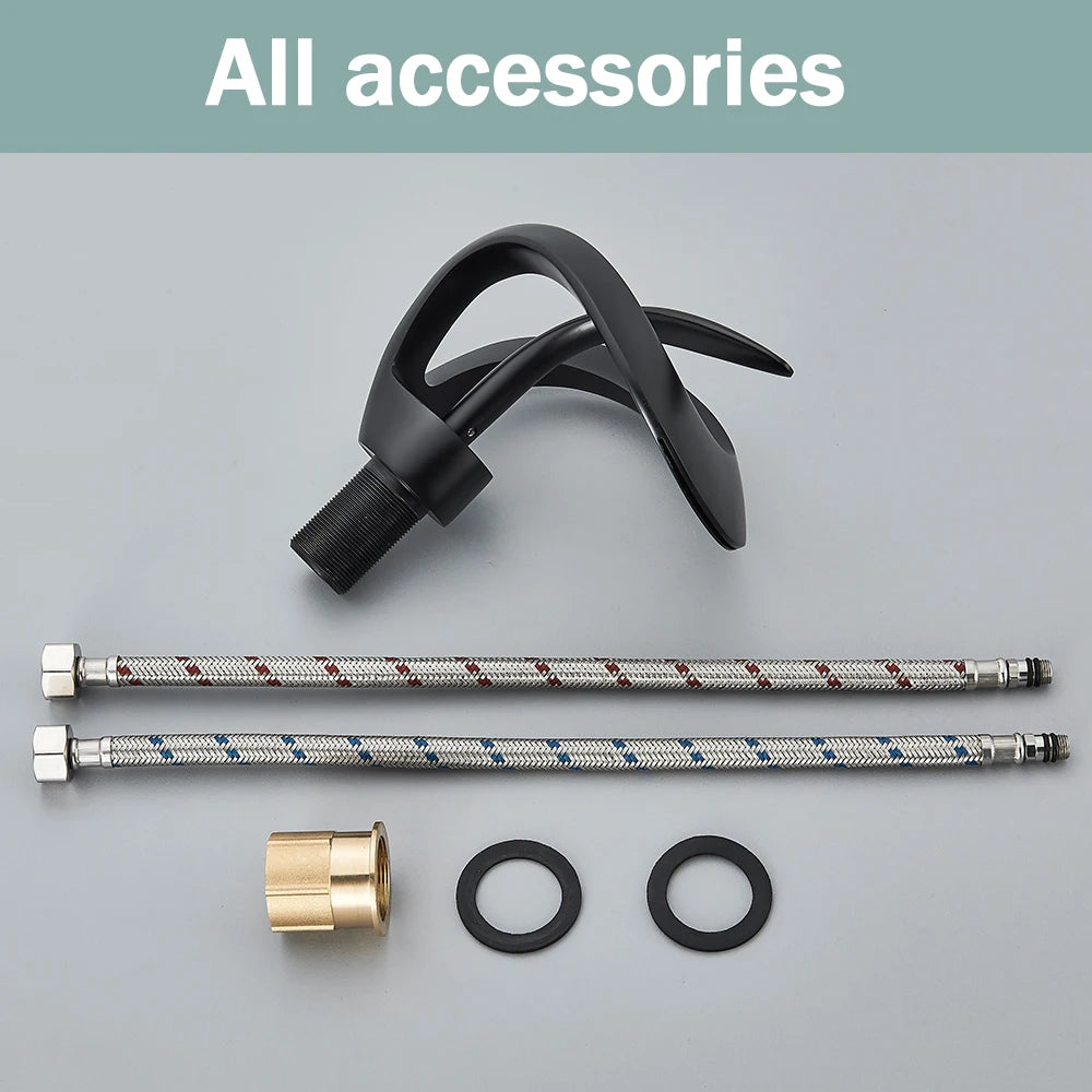 Modern Style Deck Mounted Brass Waterfall Faucet