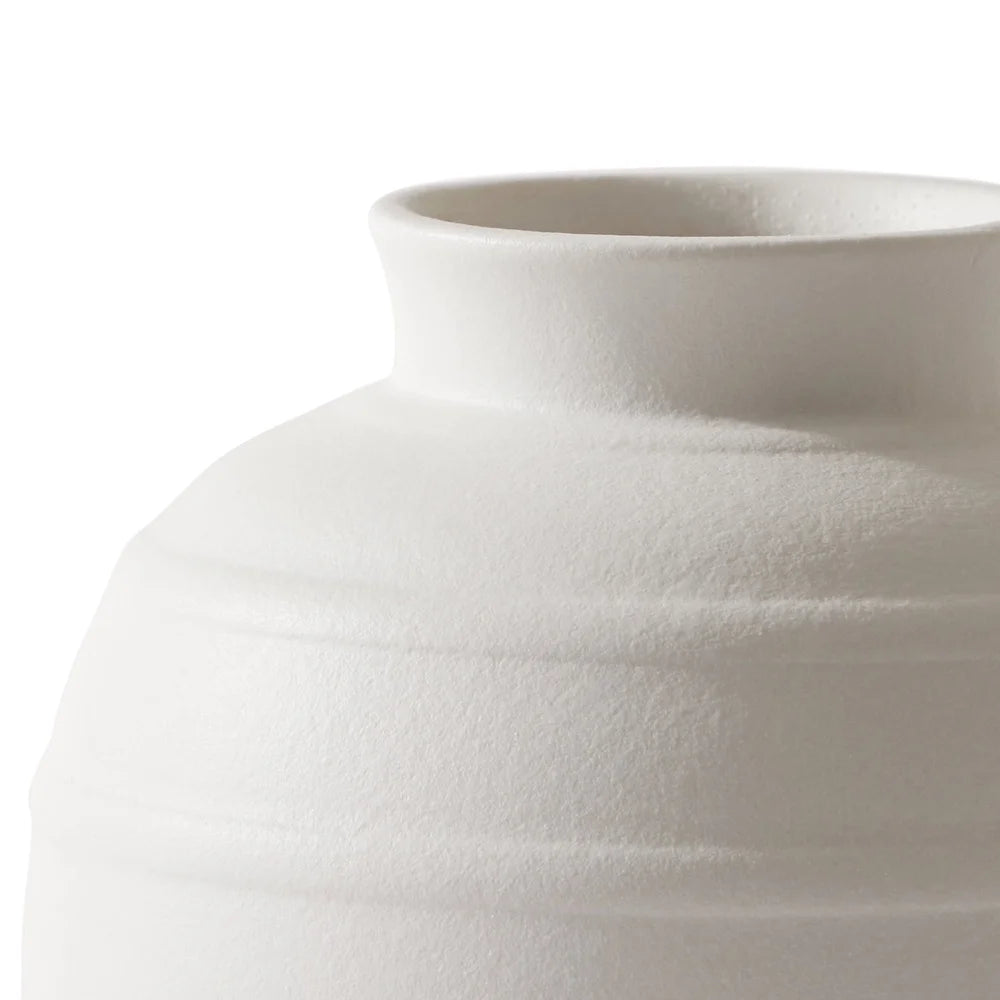 Textured Ribbed Ceramic Vase