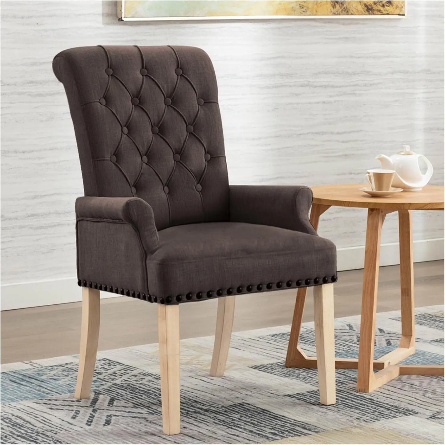 Upholstered Fabric Accent Dining Chair