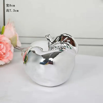 Creative Apple Decorative Items Gilded Ceramic Fruit Craft Living Room Office Desk Apple Sculpture Decorative Items Home Decor