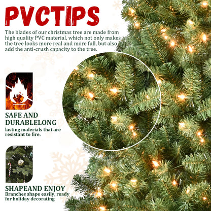 Artificial Prelit Christmas Tree 5FT 6FT 7FT 8FT 9FT