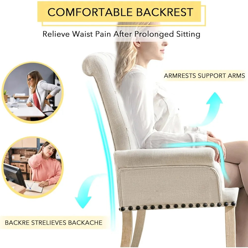 Upholstered Fabric Accent Dining Chair