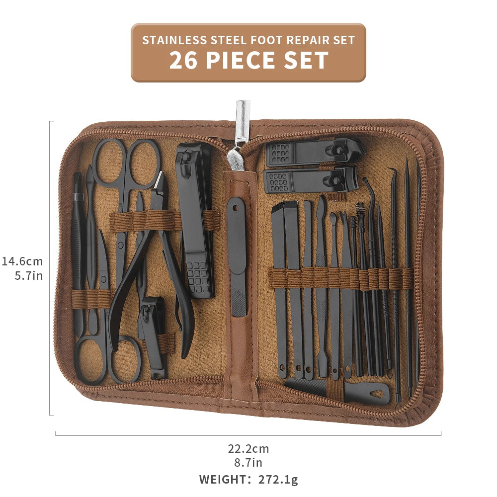 26 pieces brown nail kit