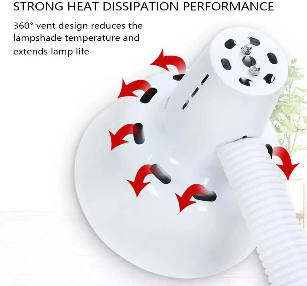 275W IR Infrared Red Heat Therapy Lamp, Pain Relief Light with Floor Stand