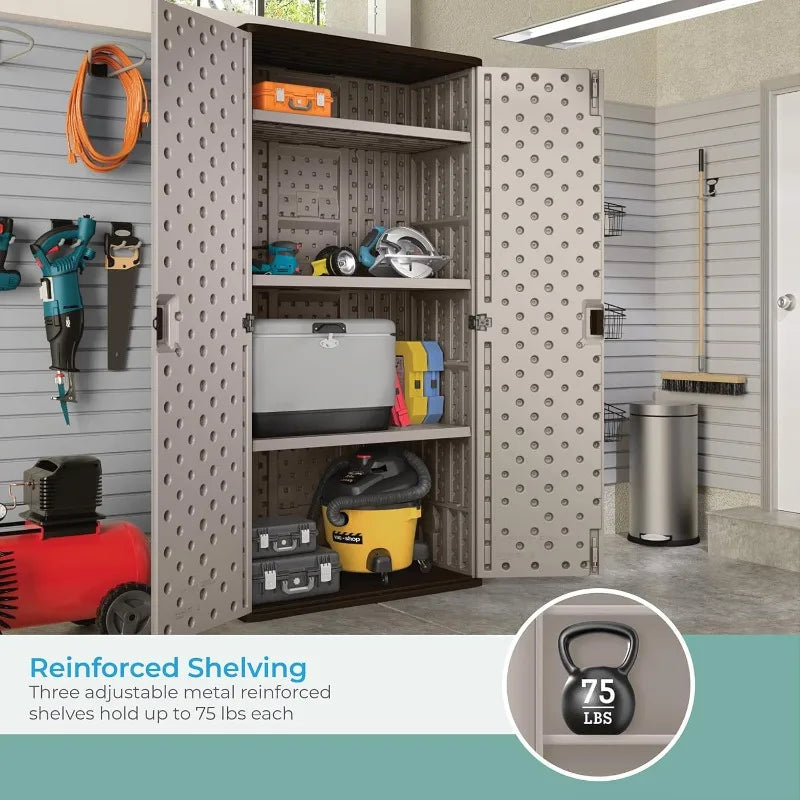 80.25" Mega Tall Heavy-Duty Resin Storage Cabinet