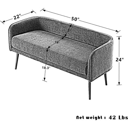 Bedroom Bench with Low Back