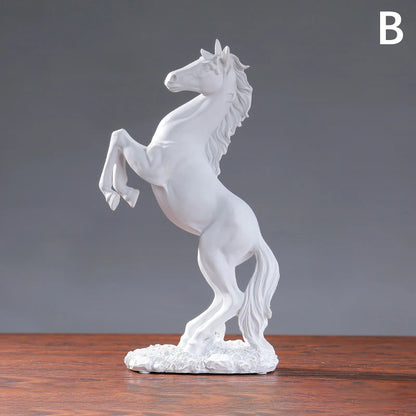 Resin Statue Golden White Black Horse Figure Nordic Abstract Ornaments Figurines For Interior Sculpture Room Home Decor