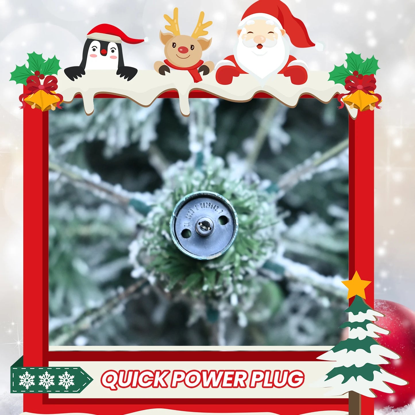 5ft 6ft 7ft 8ft Snow Flocked