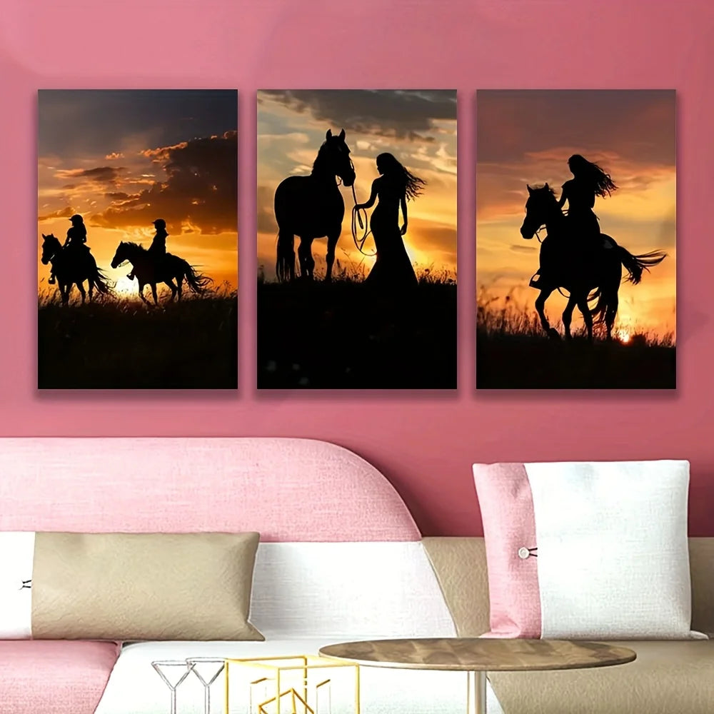 2D Flat, 3pcs Frameless Wall Art Prints