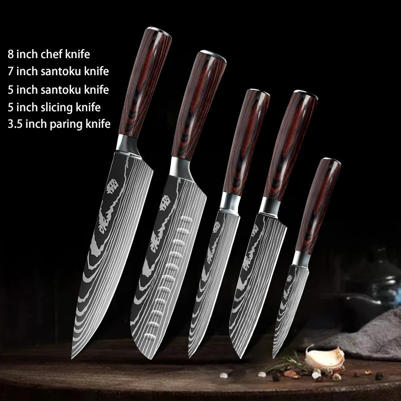 1-10PCS Chef Knife Set