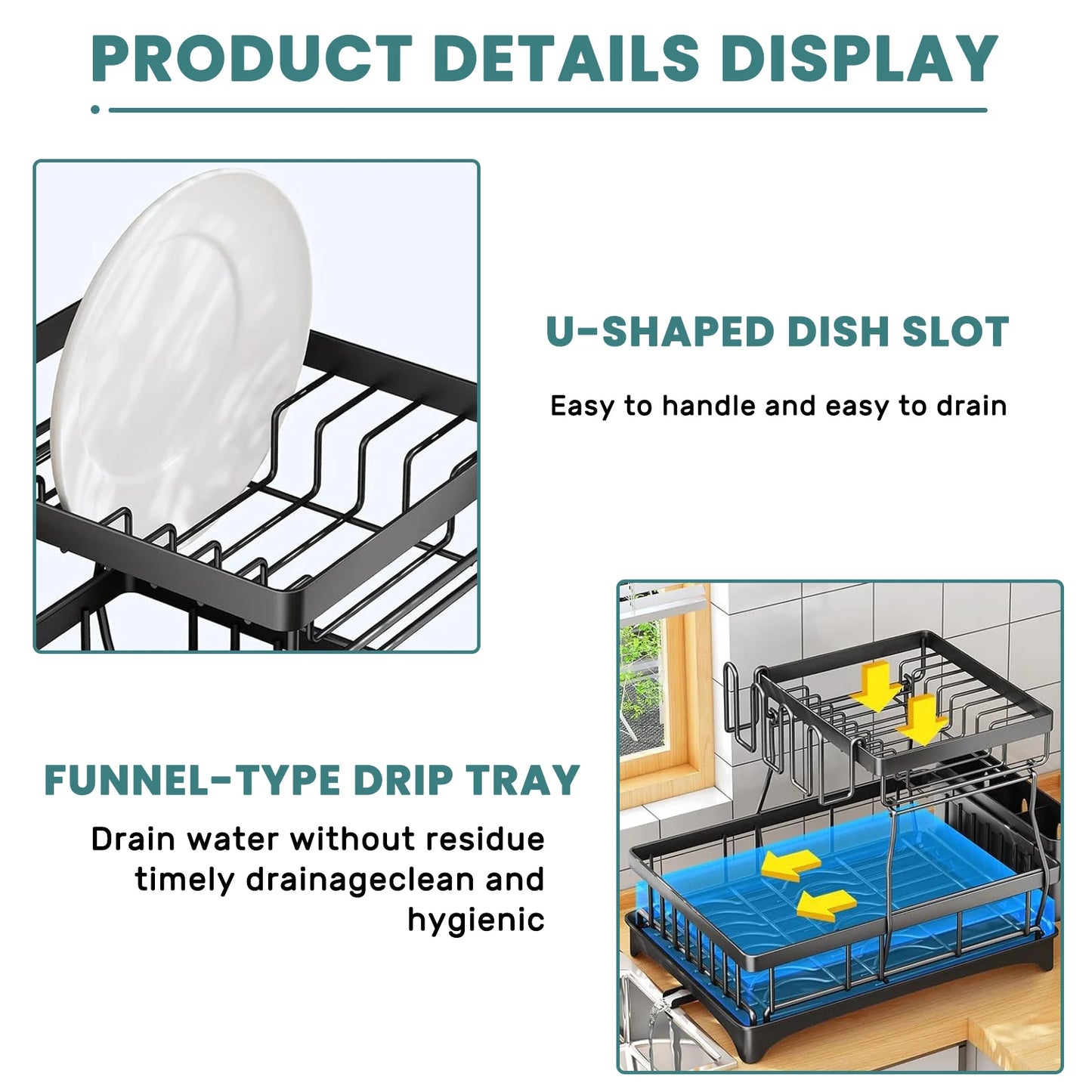 Large 2-tier dish drying rack f