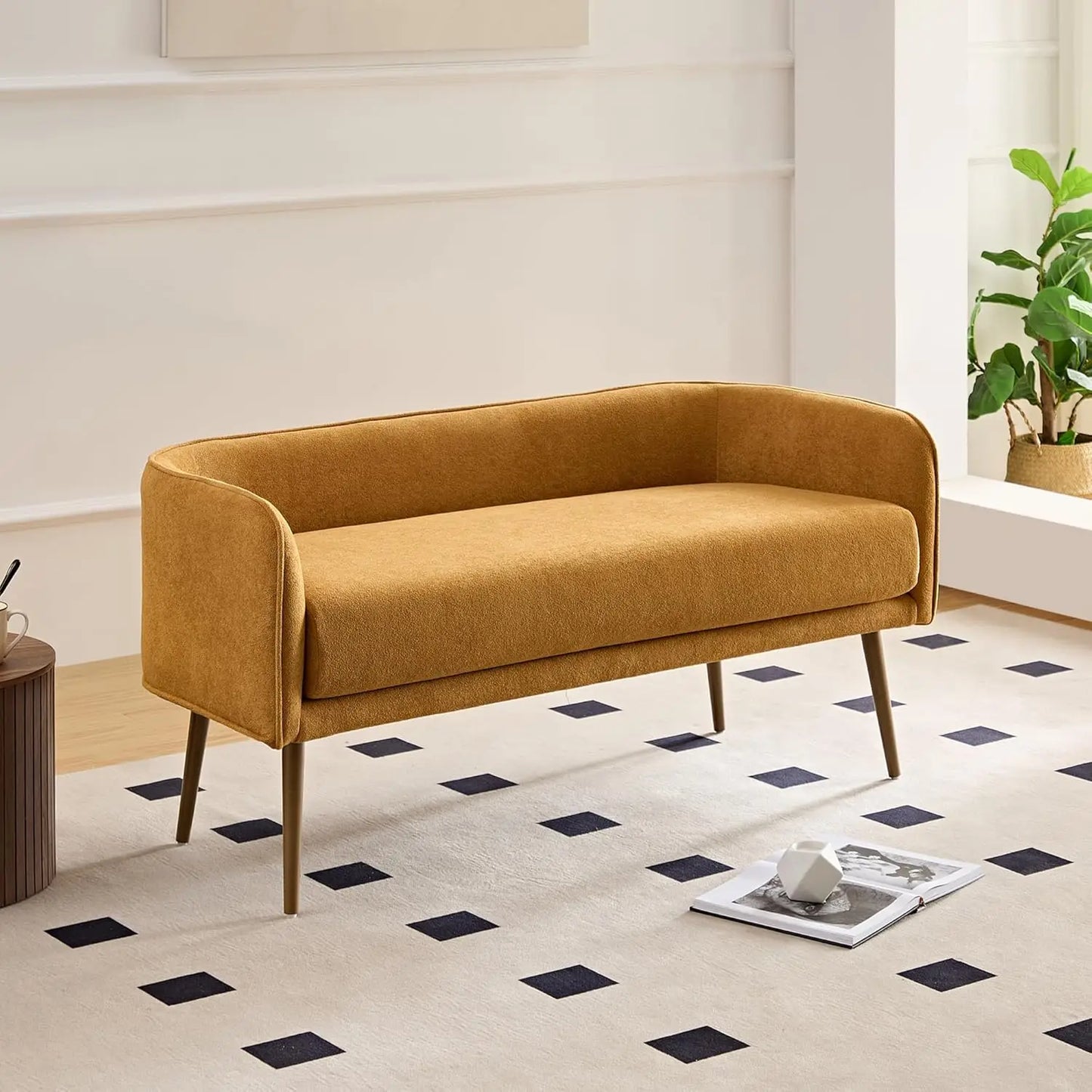 Bedroom Bench with Low Back