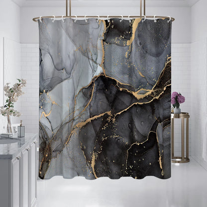 Black Marble Shower Curtain