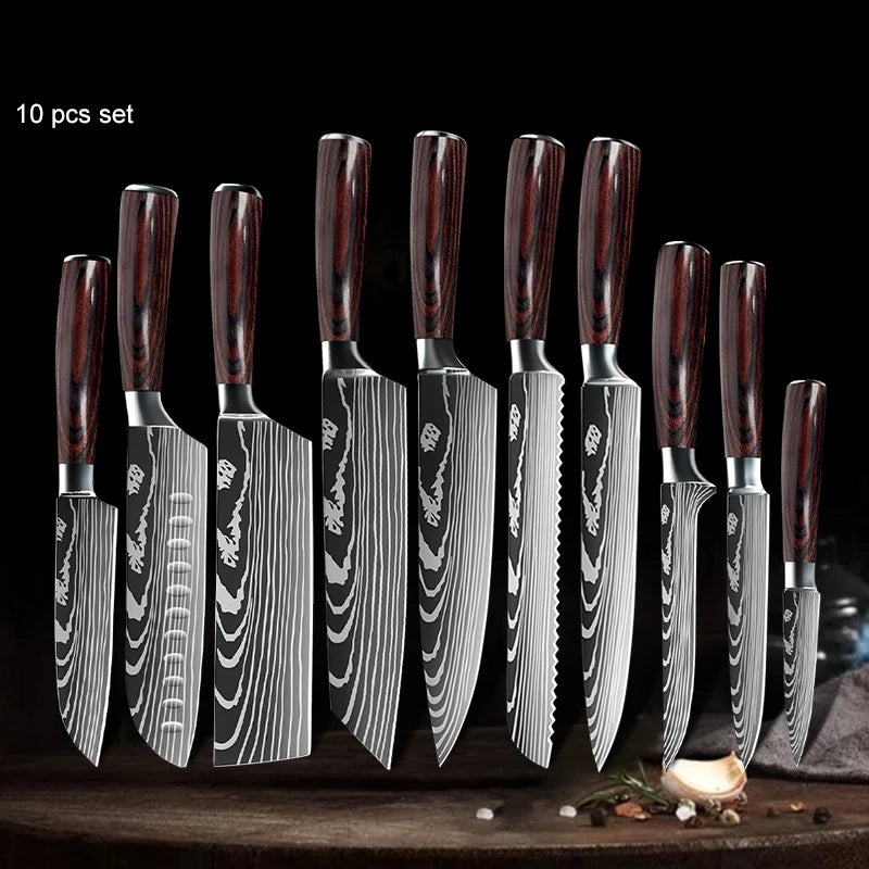 1-10PCS Chef Knife Set