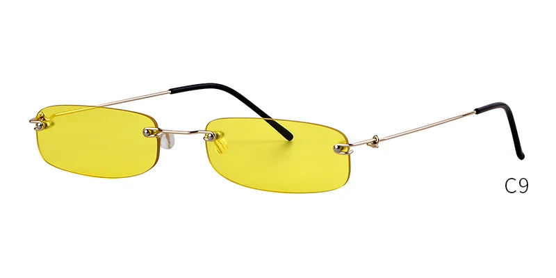 Small Rimless Rectangle Sunglasses
